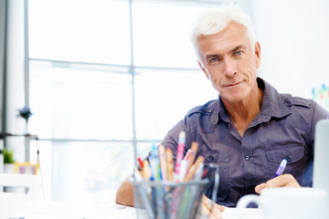 Handsome businessman in office