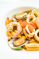 Penne seafood tom yum pasta