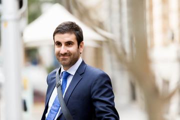 Fototapeta premium Portrait of handsome businessman outdoor