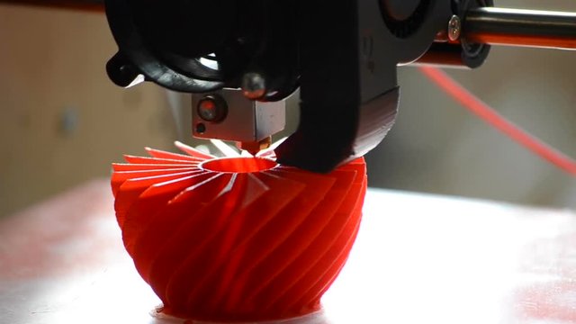 3D printer prints the figure close-up