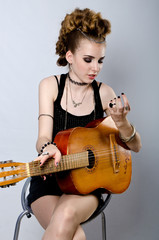 rock girl with guitar