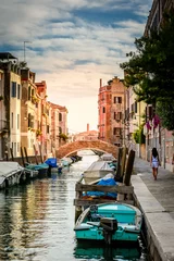 Fototapete Rund Gondolas in Venice © stockfotocz