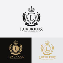 Hotel and luxury logo template. Royal and king logo design template.