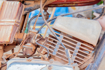 old engine of motorcycle