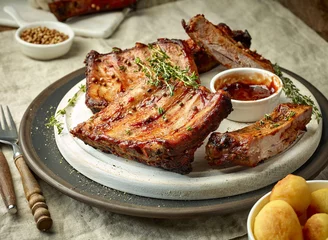 Tuinposter grilled pork ribs © Mara Zemgaliete