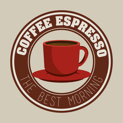 coffee espresso and cup label graphic vector illustration eps 10