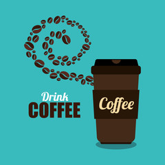 coffee cup brown and beans graphic vector illustration esp 10