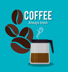 coffee maker pot glass beans graphic vector illustration eps 10