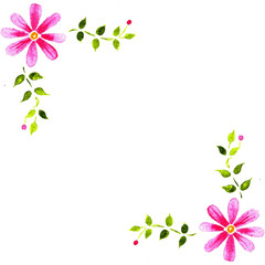 drawn vector. floral motifs painted in watercolor.