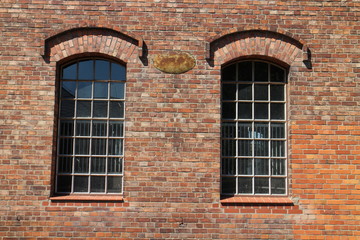 Windows in building of stud farm Albertovec, North Moravia, Czech republic
