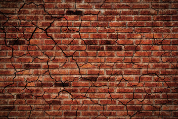 Old crack brick wall