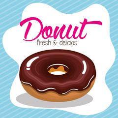 donut cream chocolate fresh and delicious graphic vector illustration eps 10