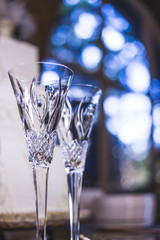Wedding champagne glasses for bride and groom 2