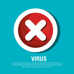 button virus protection error isolated vector illustration eps 10