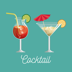 cocktail glass with lemon desing vector illustration eps 10