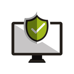 monitor symbol and checkmark design vector illustration eps 10