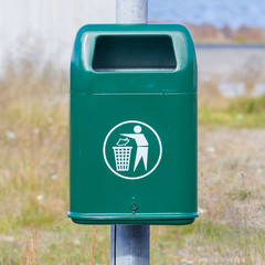 Metal rubbish bin