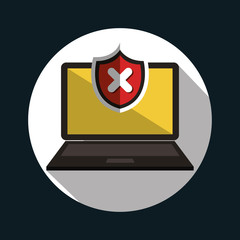 laptop error warning design vector illustration eps 10