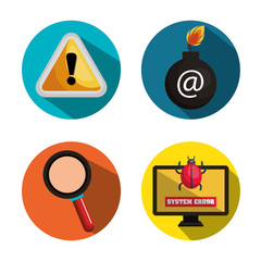 collection icon security computer design vector illustration eps 10