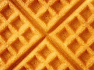 rustic golden plain waffle food background