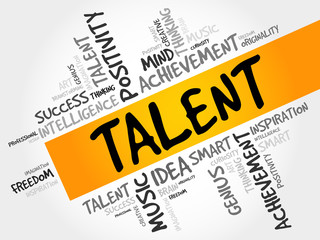 Talent word cloud, business concept presentation background