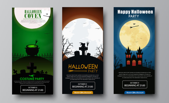 Design of flyers for Halloween party.