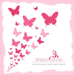 Naklejka na ściany i meble Breast Cancer Awareness Pink Banner