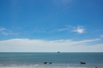 Fototapeta na wymiar nautical fishing coracles in sea, tribal boats