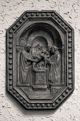 Antique virgin Mary statue with baby