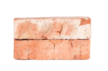 Old red brick isolated