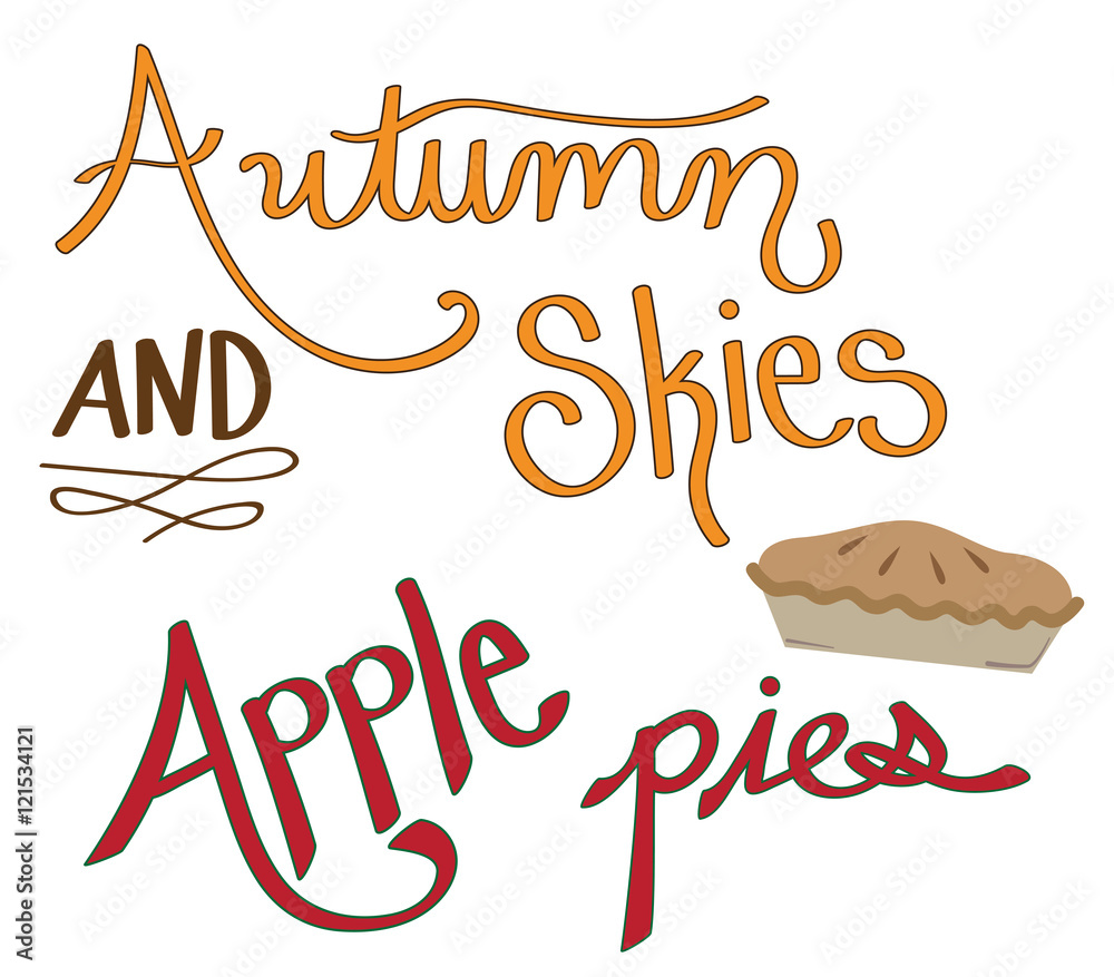 Wall mural autumn skies apple pies