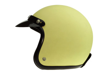 Yellow motorbike classic helmet