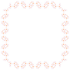 Cute background pattern border frame with flowers isolated on the white fond. With space for invitations or different events greeting cards text. Vector illustration