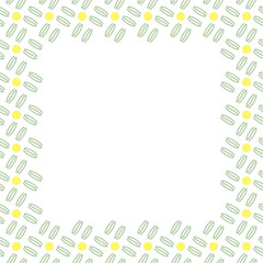 Background border frame with repeating stylized signs symbolizing money isolated on the white (transparent) fond. With space for invitations or different events cards text. Vector illustration 