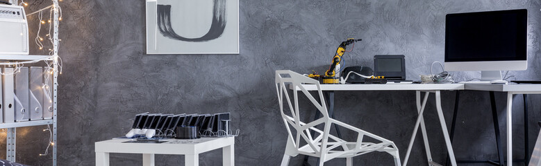 Home office in grey idea