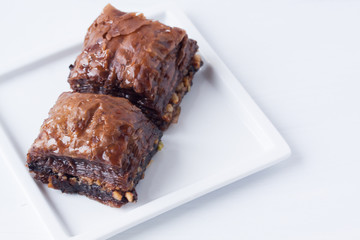 Baklava with chocolate