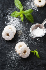 Homemade sweet cookies with mint