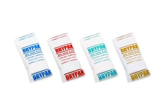 A Silica gel in paper packages isolate on  white background.
