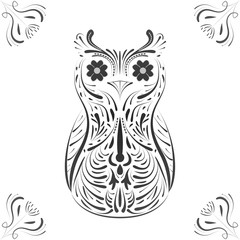 Illustration of owl on white