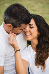 Young affectionate couple dating and enjoying their love.