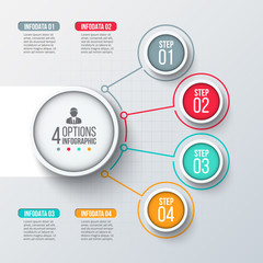 Abstract infographics number options template.