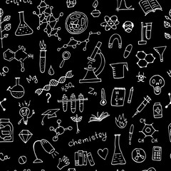 Chemistry background, seamless pattern for your design