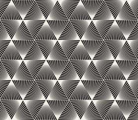 Vector Seamless Black And White Triangle Lines Grid Pattern