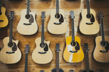 Pattern background of classic guitars