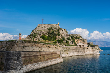 Fototapeta na wymiar The old fortress of Corfu Town