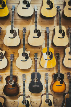 Pattern background of classic guitars