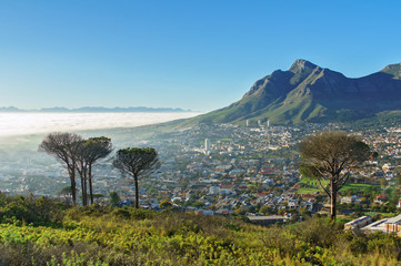Beautiful view of Cape Town and Table Mountain, South Africa  