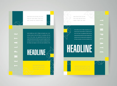 business flyer brochure design template geometric abstract