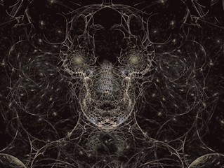 Abstract Magic energy multicolored fractal. 3D rendering.