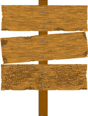 old wooden billboard. isolated on white.